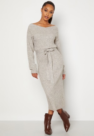 BUBBLEROOM Meline knitted dress Grey melange S
