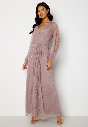 AngelEye Long Sleeve Sequin Dress Lavender L (UK14)