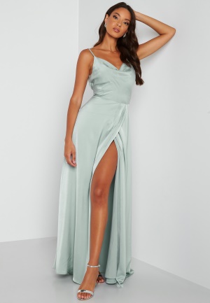 Bubbleroom Occasion Marion Waterfall Gown Dusty green 34