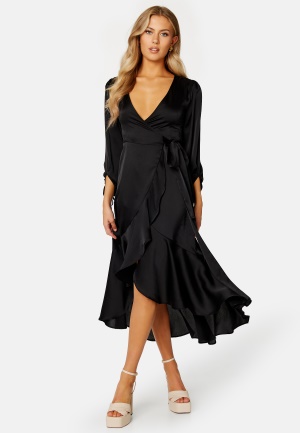 BUBBLEROOM Gilda Wrap Dress Black 2XL