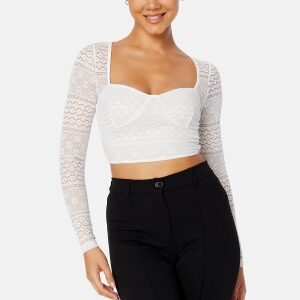 BUBBLEROOM Olina lace bustier top Offwhite M