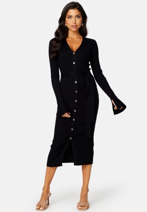 BUBBLEROOM Stevie Fine Knitted Cardigan Dress Black L