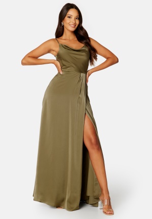 Bubbleroom Occasion Marion Waterfall Gown Olive green 34