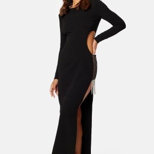 Bubbleroom Occasion Super cut out Bejewelled Gown Black 2XL