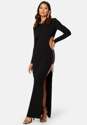Bubbleroom Occasion Super cut out Bejewelled Gown Black S