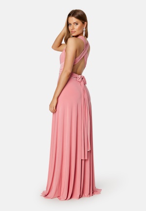 Goddiva Multi Tie Maxi Dress Warm Pink S (UK10)