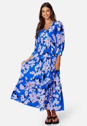 Y.A.S Dala 3/4 Long Dress Dazzling Blue AOP:Da L