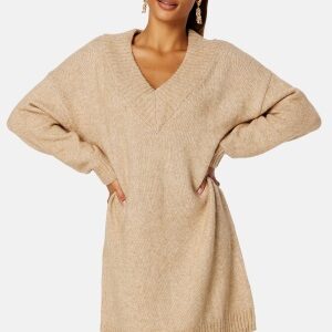 BUBBLEROOM Melisa knitted sweater dress Beige S