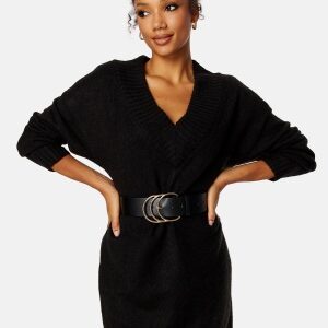 BUBBLEROOM Melisa knitted sweater dress Black XS