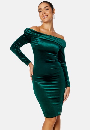 BUBBLEROOM Sofielle Velvet Dress Dark green S