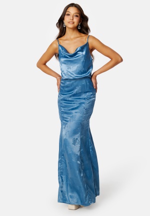 Bubbleroom Occasion Lucie Jacquard Gown Dusty blue 36