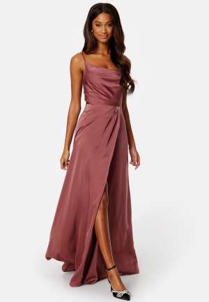 Bubbleroom Occasion Marion Waterfall Gown Dark old rose 38