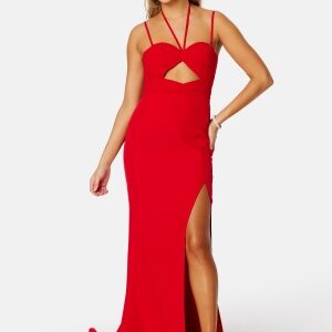 Elle Zeitoune Paityn Side Slit Dress Red M (UK12)