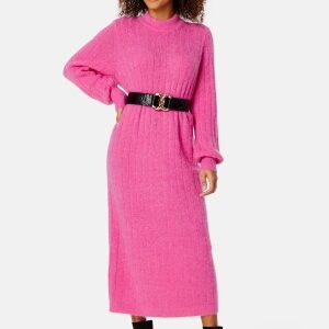 SELECTED FEMME Glowie LS Knit O-Neck Dress Phlox Pink XS