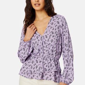 Happy Holly Serene wrap blouse Lavender / Patterned 32/34