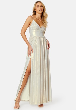 Bubbleroom Occasion Siri Sparkling Pleated Gown Champagne 36