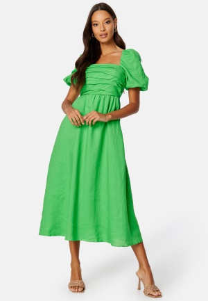 FOREVER NEW Dream Ruched Bodice Midi Dress Chlorophyll 36