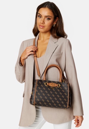 Guess Izzy Small Girlfriend Bag BROWN LOGO/COGNAC One size