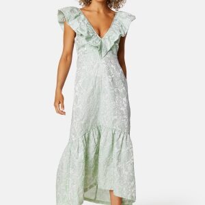 BUBBLEROOM Summer Luxe Flounce Midi Dress Green 4XL