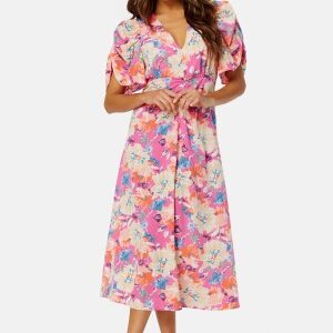 Bubbleroom Occasion Neala Puff Sleeve Dress Pink / Floral 48