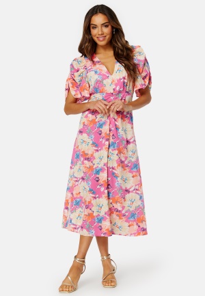 Bubbleroom Occasion Neala Puff Sleeve Dress Pink / Floral 36
