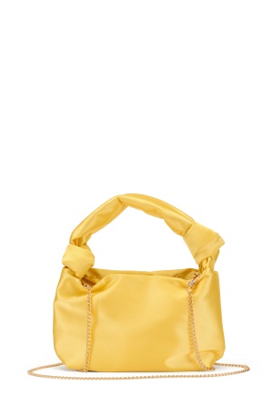 BUBBLEROOM Olivia satin knot bag Yellow One size