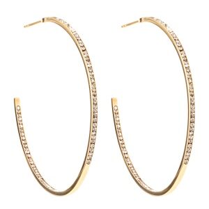 BY JOLIMA Celine Crystal Hoops 50 mm Gold One size