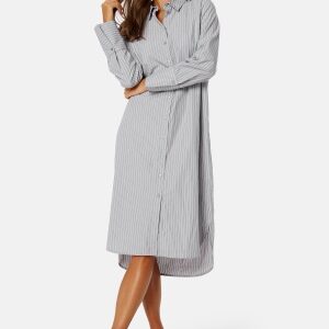 BUBBLEROOM Minou Shirt Dress Grey / White / Striped 42