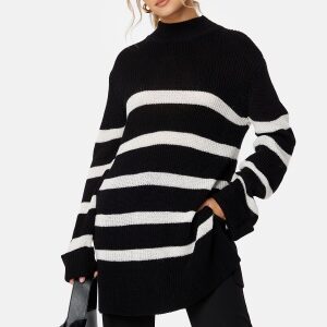 BUBBLEROOM Remy Striped Sweater Black / Striped M