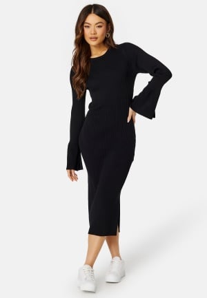 BUBBLEROOM Stella Knitted Viscose Dress Black M