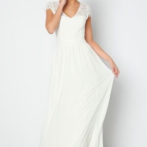 Bubbleroom Occasion Open Back Lace Gown White 36