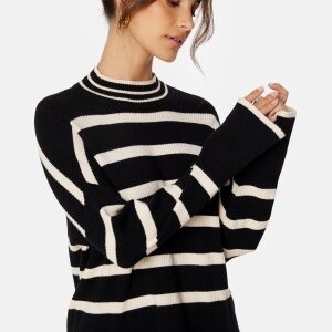 ONLY Ibi L/S Highneck Pullover Black Stripes:W Whit M