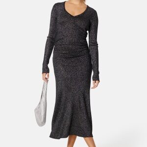 BUBBLEROOM Minea Sparkling Knitted Dress Black / Silver S
