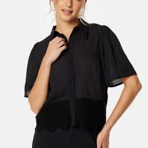 BUBBLEROOM Saraid Lace Shirt Black S