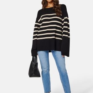 BUBBLEROOM Nemy Oversized Striped Sweater Black / Striped XL