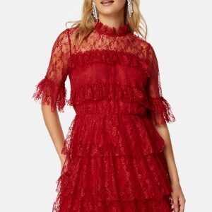 BUBBLEROOM Smilla Lace Dress Red 38