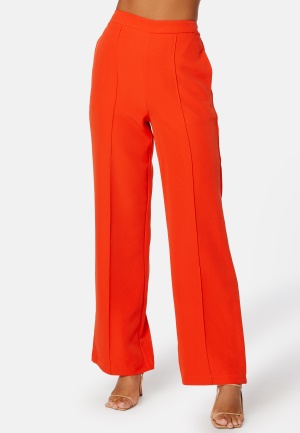Pieces Bossy HW Wide Pants Tangerine Tango XS