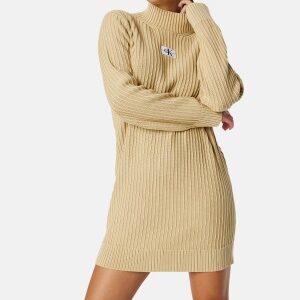 Calvin Klein Jeans Washed Monologo Sweater Dress AAT Warm Sand L