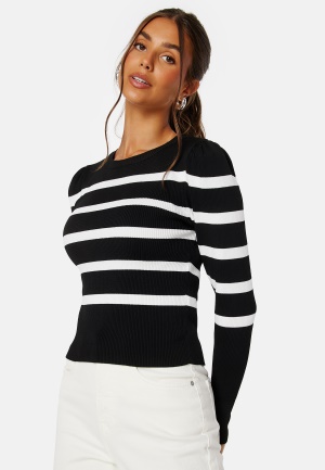 ONLY Onlsally Puff Pullover Black Stripes:W L
