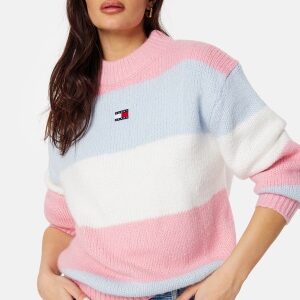 TOMMY JEANS Colorblock Sweater THA Ballet Pink/Stri L
