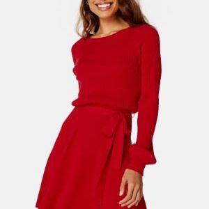 BUBBLEROOM Sandy knitted dress Red M