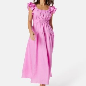 FOREVER NEW Athena Ruffle Midi Dress Candy Floss 36