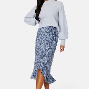 Happy Holly Frill Wrap Skirt Blue/Patterned 32/34