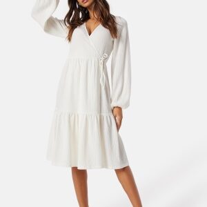 Happy Holly Structure Wrap Dress Offwhite 52/54
