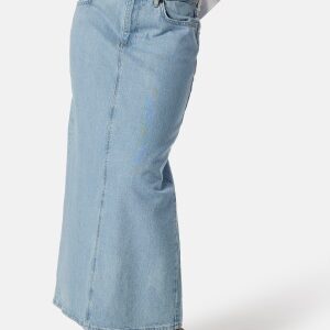 Object Collectors Item Objellen Mid Waist long denim skirt Light Blue Denim S