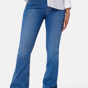 Pieces Pcpeggy Flared High Waist Jeans Medium Blue Denim XL