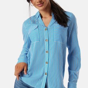 VERO MODA Vmbumpy L/S shirt new Blue/White/Striped XS