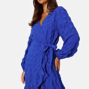 BUBBLEROOM Litzy Wrap Dress Blue M