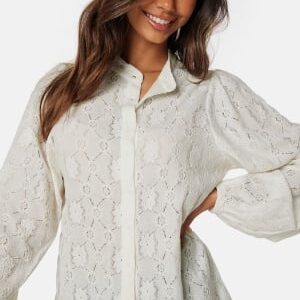 BUBBLEROOM Long Sleeve Button Blouse Offwhite S