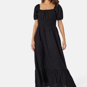 BUBBLEROOM Short Sleeve Cotton Maxi Dress Black M